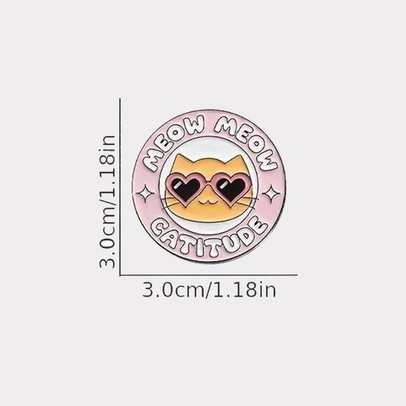 "Meow Meow Catitude" enamel pin NEW - Picture 2 of 2